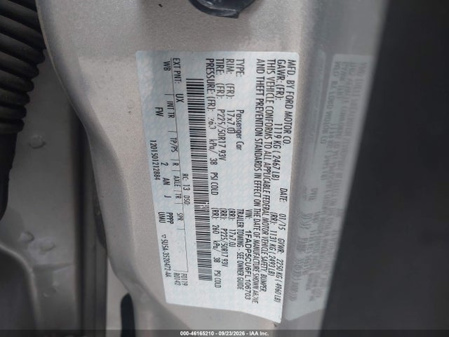 2015 Ford C-max Energi Sel მანქანა იყიდება აუქციონზე, vin: 1FADP5CU6FL106703, აუქციონის ნომერი: 46165210