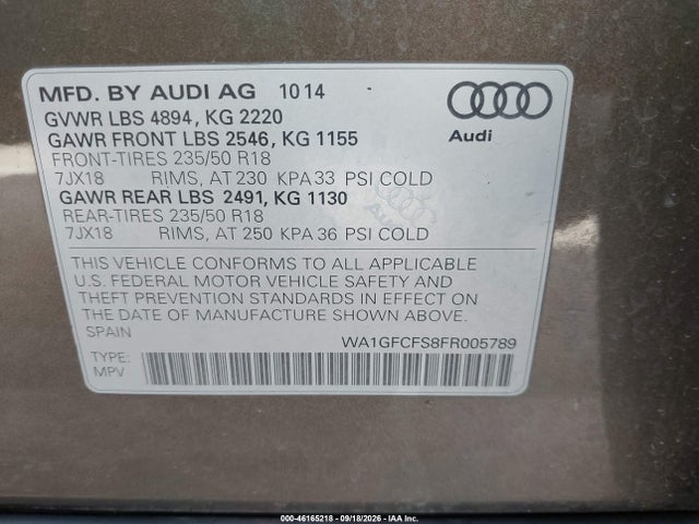 WA1GFCFS8FR005789 Audi Q3 2.0t Premium Plus