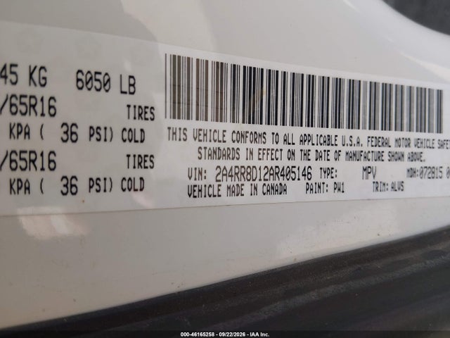 Aukcja sprzedaży 2010 Chrysler Town & Country Touring Plus, vin: 2A4RR8D12AR405146, numer aukcji: 46165258