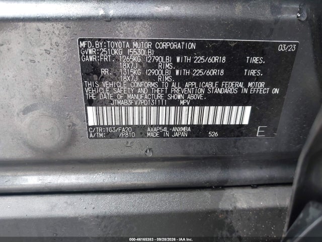 46165383 :رقم المزاد ، JTMAB3FV7PD131111 vin ، 2023 Toyota Rav4 Prime Se مزاد بيع