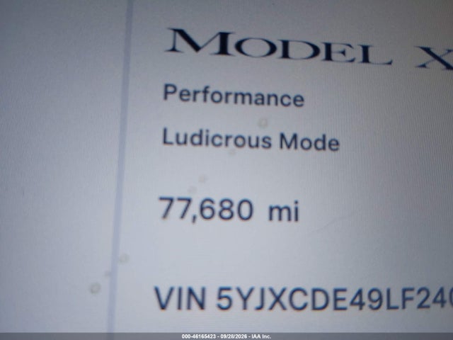 Aukcja sprzedaży 2020 Tesla Model X Performance Dual Motor All-wheel Drive, vin: 5YJXCDE49LF240937, numer aukcji: 46165423