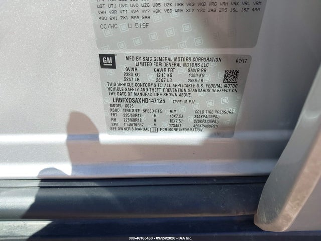 Продаж на аукціоні авто 2017 Buick Envision Essence, vin: LRBFXDSAXHD147125, номер лоту: 46165460