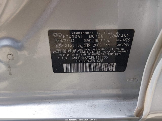 Hyundai ELANTRA SE 2014 KMHDH4AEXEU143805 Image 9