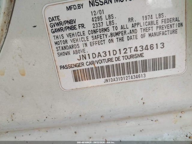 Продаж на аукціоні авто 2002 Nissan Maxima Se, vin: JN1DA31D12T434613, номер лоту: 46165620