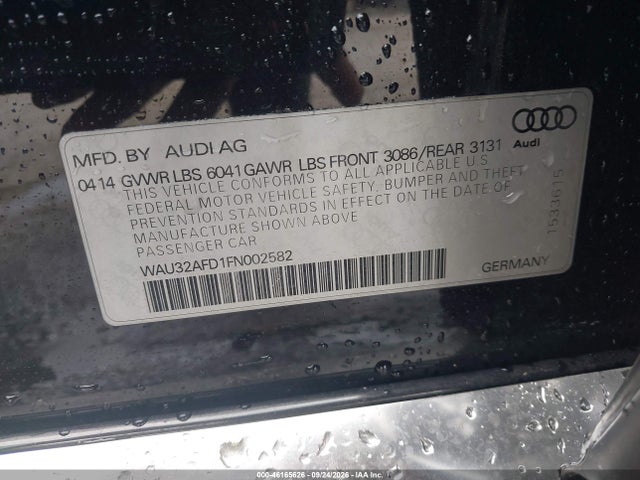 Aukcja sprzedaży 2015 Audi A8 L 4.0t, vin: WAU32AFD1FN002582, numer aukcji: 46165626