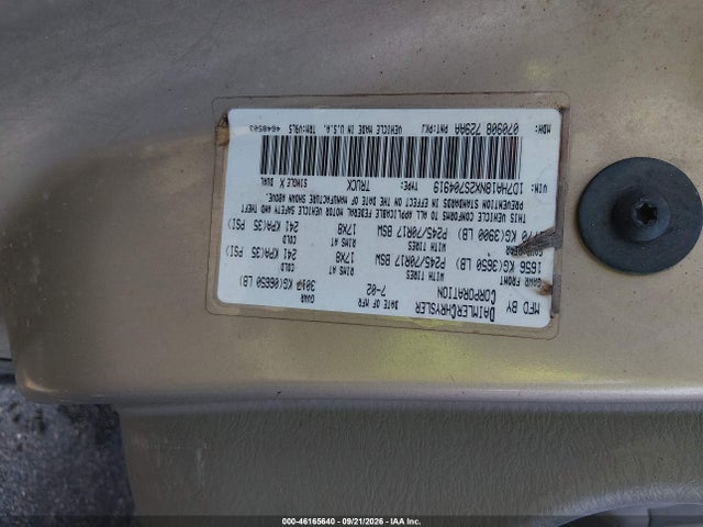 2002 Dodge Ram 1500 St მანქანა იყიდება აუქციონზე, vin: 1D7HA18NX2S704919, აუქციონის ნომერი: 46165640