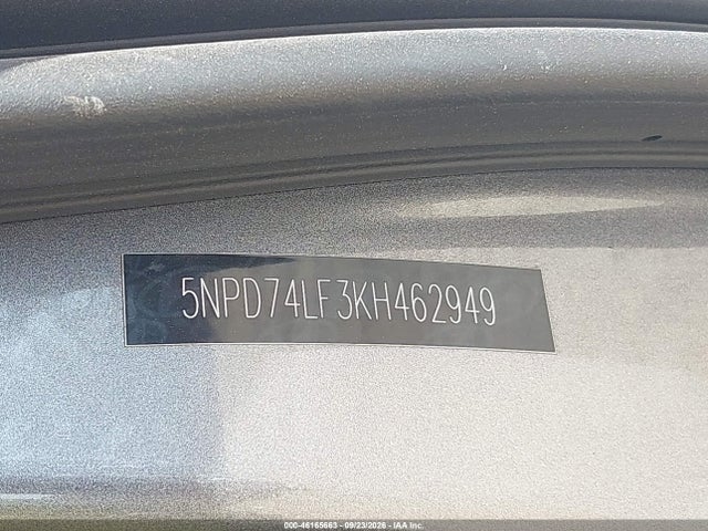 46165663 :رقم المزاد ، 5NPD74LF3KH462949 vin ، 2019 Hyundai Elantra Se مزاد بيع