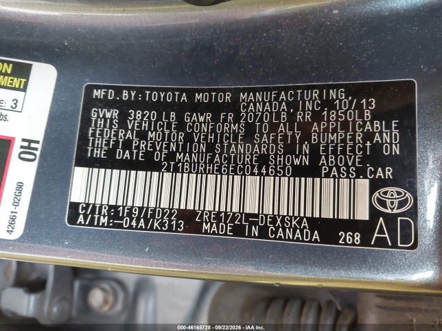 Toyota Corolla S Plus 2014 2T1BURHE6EC044650 Image 9