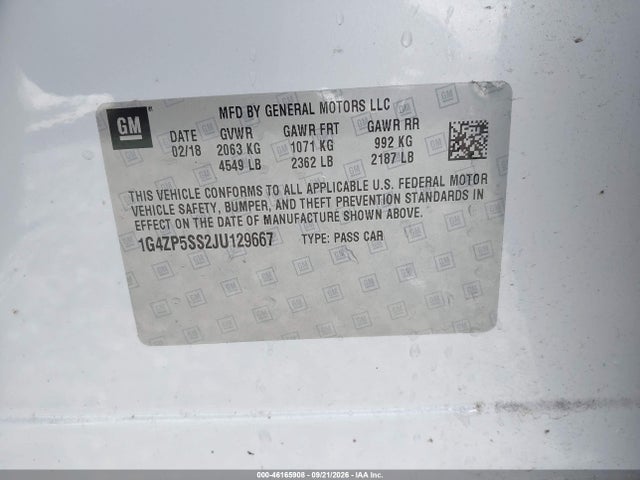Продаж на аукціоні авто 2018 Buick Lacrosse Essence, vin: 1G4ZP5SS2JU129667, номер лоту: 46165908