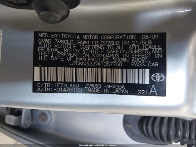 Продаж на аукціоні авто 2010 Toyota Prius Iv, vin: JTDKN3DU9A1057768, номер лоту: 46165945