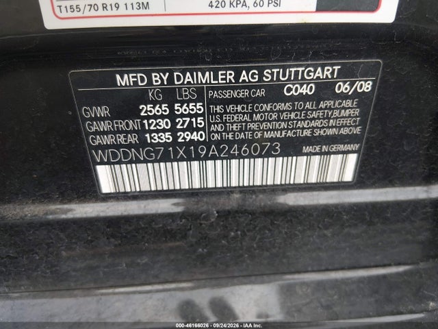 Продаж на аукціоні авто 2009 Mercedes-benz S 550, vin: WDDNG71X19A246073, номер лоту: 46166026