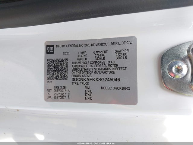 Продаж на аукціоні авто 2025 Chevrolet Silverado 1500 Work Truck, vin: 3GCNKAEKXSG245046, номер лоту: 46166030