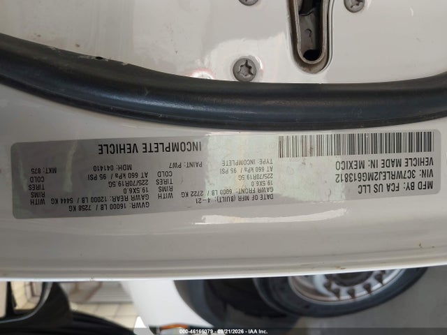46166079 :رقم المزاد ، 3C7WRLEJ2MG613812 vin ، 2021 Ram 4500 Chassis Cab Tradesman مزاد بيع
