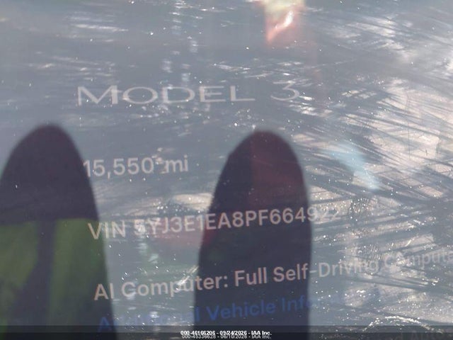 Продажа на аукционе авто 2023 Tesla Model 3 Rear-wheel Drive, vin: 5YJ3E1EA8PF664922, номер лота: 46166206