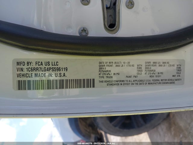 Aukcja sprzedaży 2023 Ram 1500 Classic, vin: 1C6RR7LG4PS596119, numer aukcji: 46166279