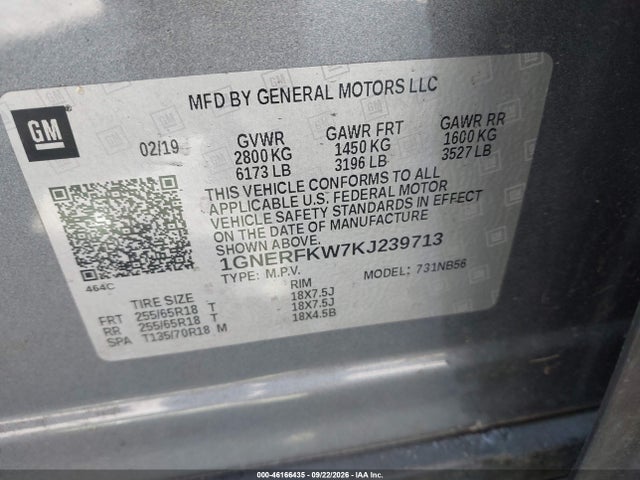 Aukcja sprzedaży 2019 Chevrolet Traverse Ls, vin: 1GNERFKW7KJ239713, numer aukcji: 46166435
