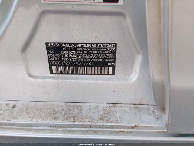 Продаж на аукціоні авто 2007 Mercedes-benz Cls 550, vin: WDDDJ72X17A079786, номер лоту: 46166446
