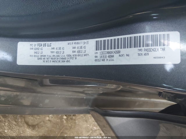 2016 Chrysler 200 Limited მანქანა იყიდება აუქციონზე, vin: 1C3CCCAB0GN142680, აუქციონის ნომერი: 46166452