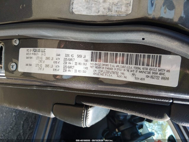 2015 Jeep Cherokee Latitude მანქანა იყიდება აუქციონზე, vin: 1C4PJLCB3FW790782, აუქციონის ნომერი: 46166588