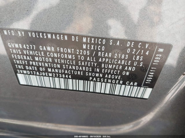 3VWD17AJ0EM273844 Volkswagen Jetta 1.8t Se