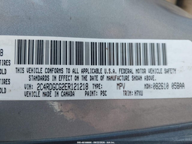 Продажа на аукционе авто 2014 Dodge Grand Caravan Sxt, vin: 2C4RDGCG2ER121218, номер лота: 46166666