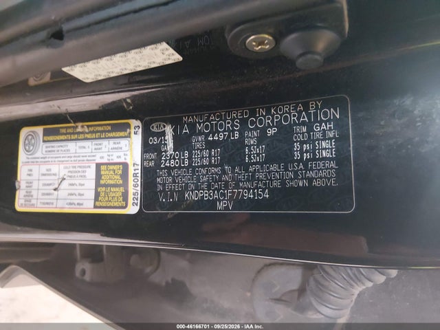 Продаж на аукціоні авто 2015 Kia Sportage Lx, vin: KNDPB3AC1F7794154, номер лоту: 46166701