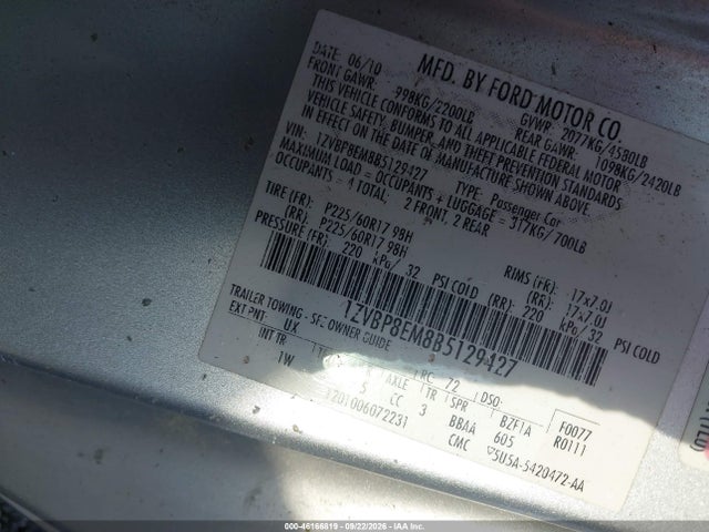 Продаж на аукціоні авто 2011 Ford Mustang V6, vin: 1ZVBP8EM8B5129427, номер лоту: 46166819