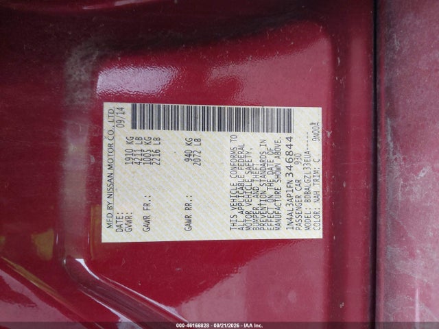 Aukcja sprzedaży 2015 Nissan Altima 2.5/2.5 S/2.5 Sl/2.5 Sv, vin: 1N4AL3AP1FN346844, numer aukcji: 46166828