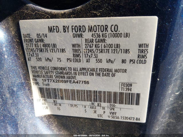 Продаж на аукціоні авто 2015 Ford F-250 Xl, vin: 1FT7X2B69FEA47756, номер лоту: 46166864
