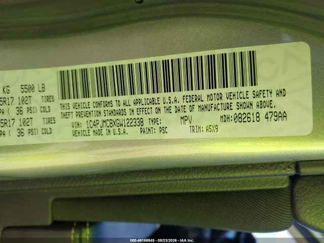 Продажа на аукционе авто 2016 Jeep Cherokee Latitude, vin: 1C4PJMCBXGW122338, номер лота: 46166949