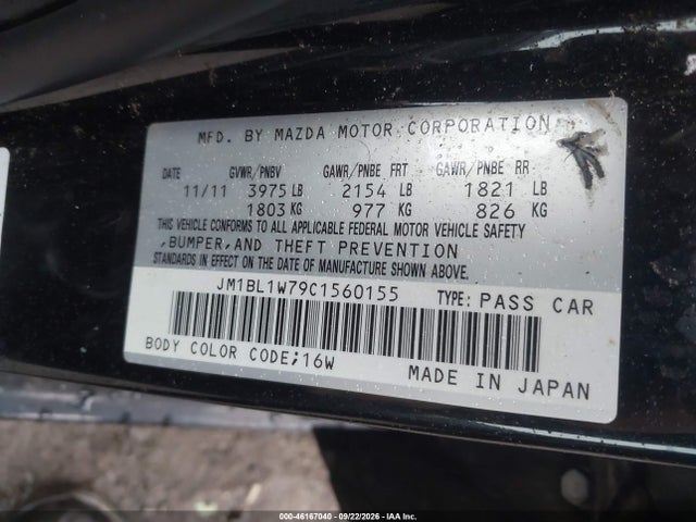 Aukcja sprzedaży 2012 Mazda Mazda3 I Grand Touring, vin: JM1BL1W79C1560155, numer aukcji: 46167040