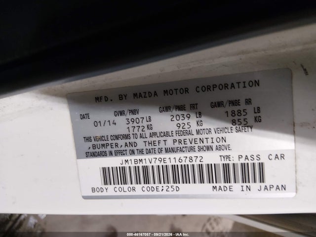 Продаж на аукціоні авто 2014 Mazda Mazda3 I Touring, vin: JM1BM1V79E1167872, номер лоту: 46167057
