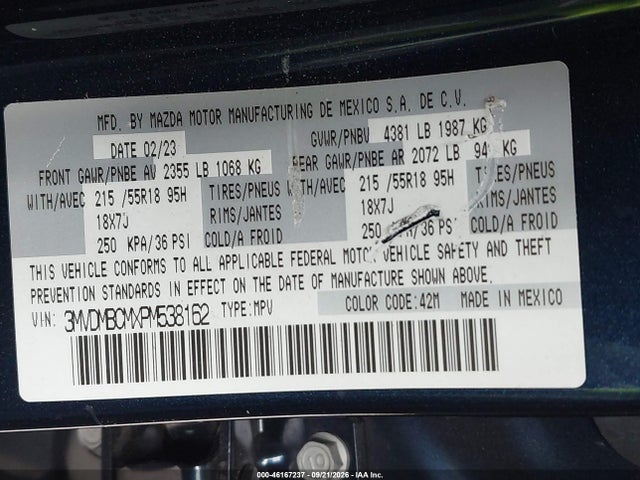Продаж на аукціоні авто 2023 Mazda Cx-30 2.5 S Preferred, vin: 3MVDMBCMXPM538162, номер лоту: 46167237