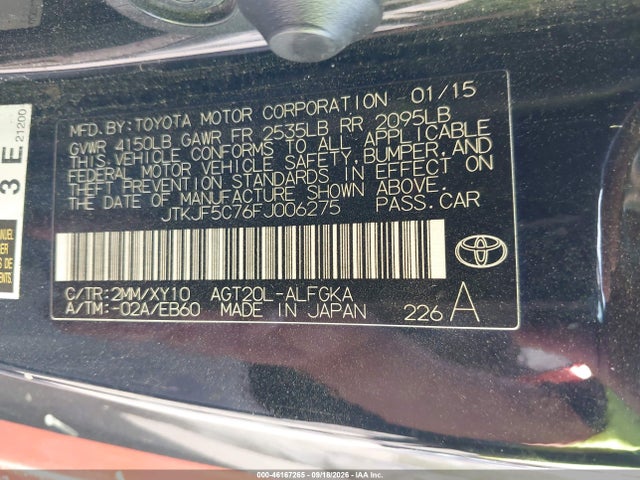 Продажа на аукционе авто 2015 Scion Tc Release Series 9.0, vin: JTKJF5C76FJ006275, номер лота: 46167265