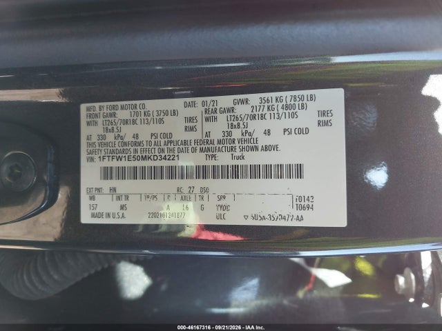 Ford F-150 Xlt 2021 1FTFW1E50MKD34221 Image 9