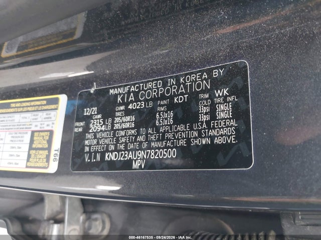KIA SOUL LX 2022 KNDJ23AU9N7820500 Image 9