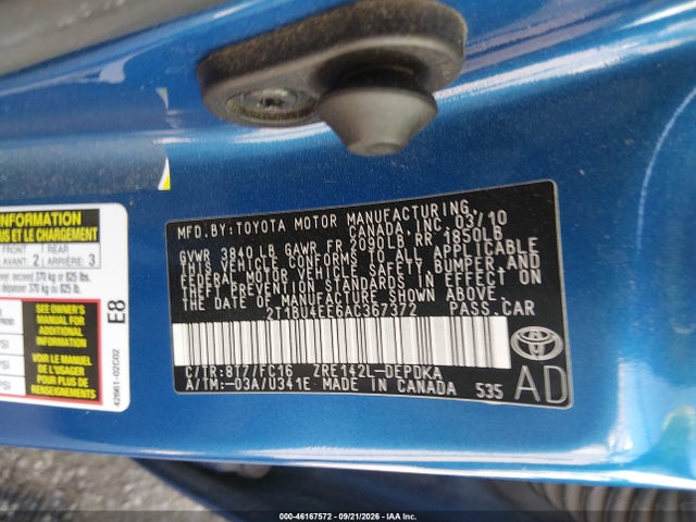 Продажа на аукционе авто 2010 Toyota Corolla Le, vin: 2T1BU4EE6AC367372, номер лота: 46167572