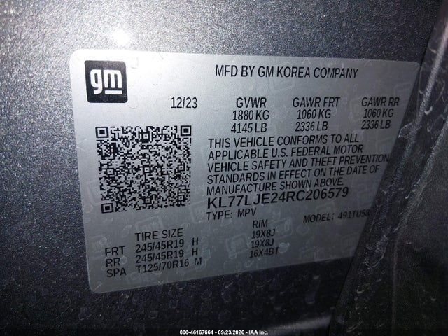 KL77LJE24RC206579 Chevrolet Trax Fwd 2rs