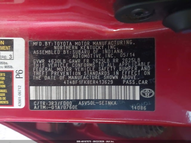 Toyota CAMRY LE 2014 4T4BF1FK8ER413629 Image 9