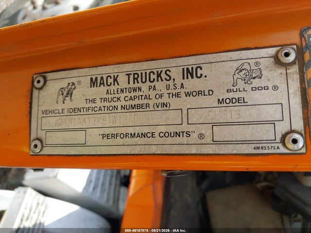 Aukcja sprzedaży 2001 Mack 600 Ch600, vin: 1M1AA13Y81W134035, numer aukcji: 46167878