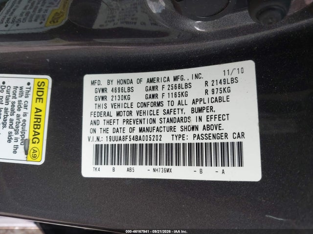 Продаж на аукціоні авто 2011 Acura Tl 3.5, vin: 19UUA8F54BA005202, номер лоту: 46167941