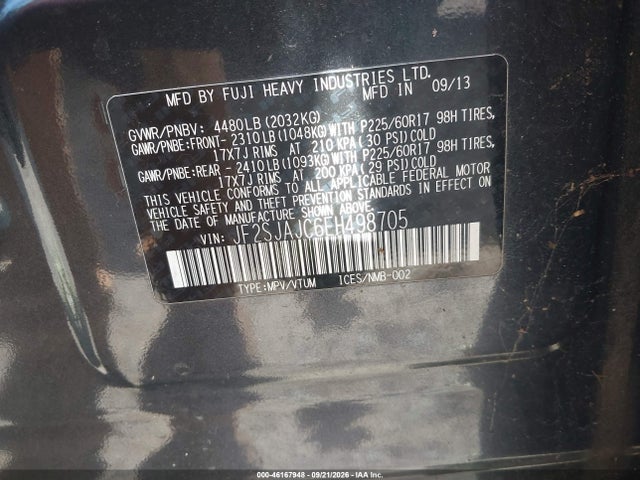 Subaru Forester 2.5i Limited 2014 JF2SJAJC6EH498705 Image 9