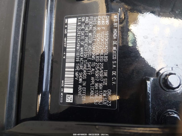 3CZRZ1H34RM718799 Honda Hr-v 2wd Lx