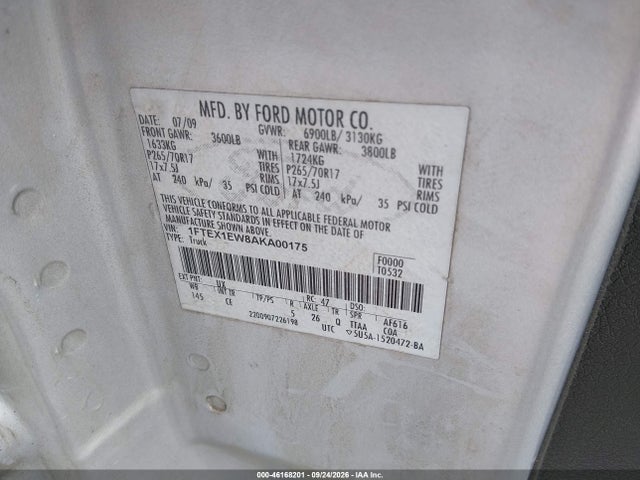 Продажа на аукционе авто 2010 Ford F-150 Stx/xl, vin: 1FTEX1EW8AKA00175, номер лота: 46168201
