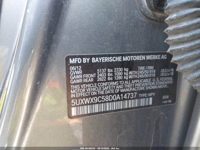 Aukcja sprzedaży 2013 Bmw X3 Xdrive28i, vin: 5UXWX9C58D0A14737, numer aukcji: 46168242