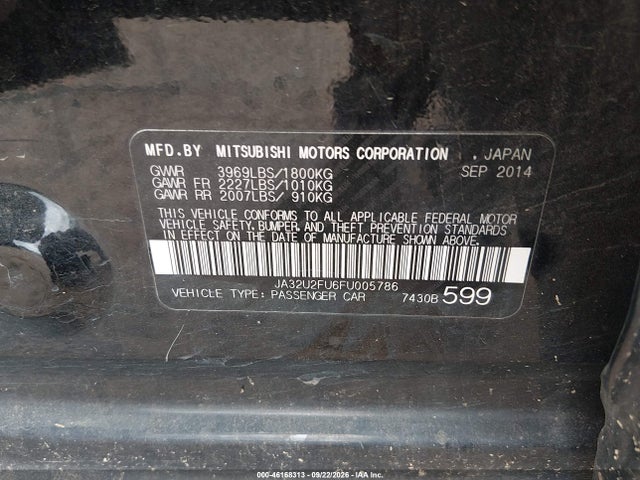 Продаж на аукціоні авто 2015 Mitsubishi Lancer Es, vin: JA32U2FU6FU005786, номер лоту: 46168313