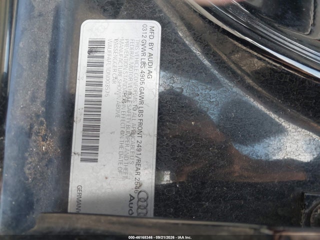 Продажа на аукционе авто 2013 Audi A4 2.0t Premium, vin: WAUFFAFL1DN003575, номер лота: 46168346