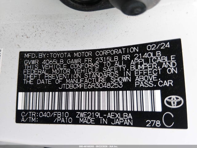 Toyota Corolla Hybrid Le 2024 JTDBCMFE6R3048253 Image 9