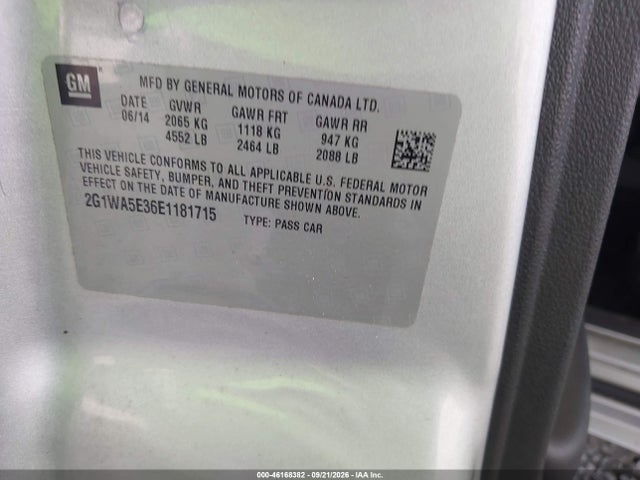 Aukcja sprzedaży 2014 Chevrolet Impala Limited Ls, vin: 2G1WA5E36E1181715, numer aukcji: 46168382