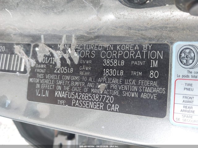 Продаж на аукціоні авто 2011 Kia Forte Ex, vin: KNAFU5A26B5387720, номер лоту: 46168384